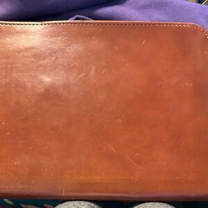 Men's Leather Briefcase Bag - Brown